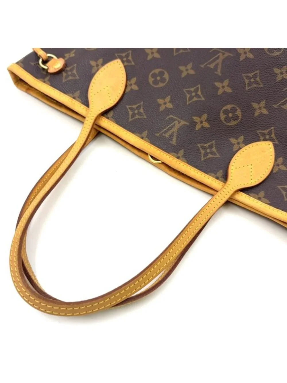 ★SOLD★ Louis Vuitton Neverfull PM Monogram Leather Brown Tote Gold - Picture 9 of 15